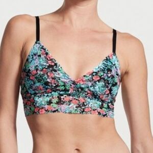 Victoria's Secret Black Rainforest Floral Lace Unlined Bralette Women's Size XS